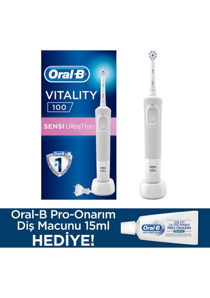 D100 Vitality Ultra Şarjlı Diş FIRÇASI+15ML Oral-B Original Diş Macunu