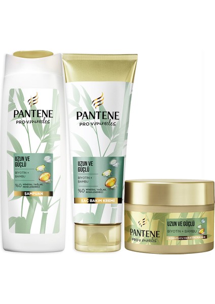 Uzun ve Güçlü Bambu ve Biotinli Saç Bakım Seti (Şampuan 400 ml + Saç Kremi 275 ml + Maske 160 Ml) fiyatları