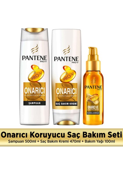 Onarıcı ve Koruyucu Set (Şampuan + Saç Kremi + Yağ)