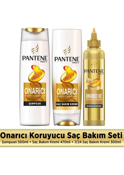 Onarıcı ve Koruyucu Bakım Seti (Şampuan + Krem + 7/24 Bakım Kremi)