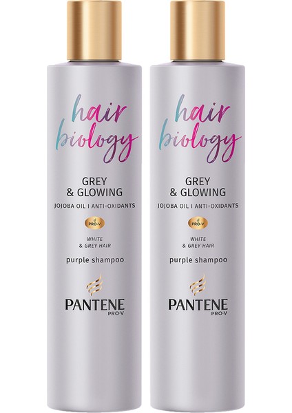 Pantene hair Biology Turunculaşma Karşıtı Silver/ Mor Şampuan, Sarı Saçlar Için 250ML X2