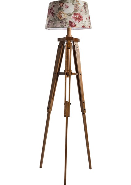 Piega Tripod Lambader Abajur Avize Aydınlatma Ahşap Naturel Ağaç Country Dekor Lamba Aplik Masif Doğal