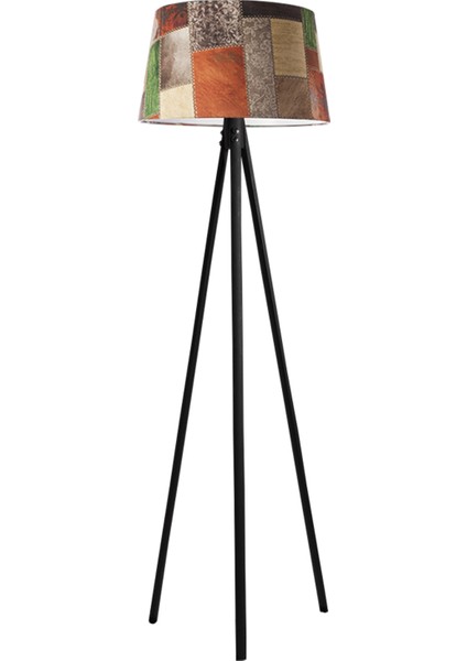 Oval 3 Ayak Tripod Lambader Abajur Avize Aydınlatma Ahşap Siyah Ağaç Country Dekor Lamba Aplik Masif Doğal