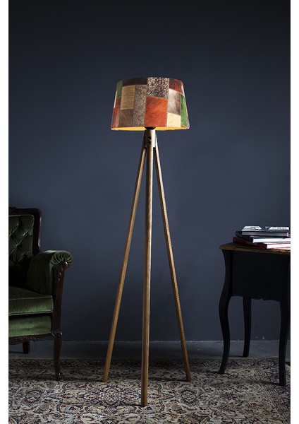 Oval 3 Ayak Tripod Lambader Abajur Avize Aydınlatma Ahşap Siyah Ağaç Country Dekor Lamba Aplik Masif Doğal modelleri