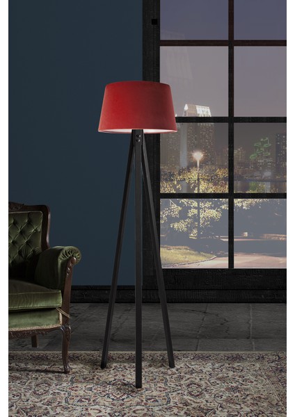 Oval 3 Ayak Tripod Lambader Abajur Avize Aydınlatma Ahşap Siyah Ağaç Dekor Lamba Aplik Masif Doğal