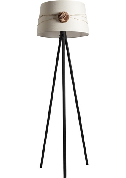 Oval 3 Ayak Tripod Lambader Abajur Avize Aydınlatma Ahşap Siyah Ağaç Country Dekor Lamba Aplik Masif Doğal