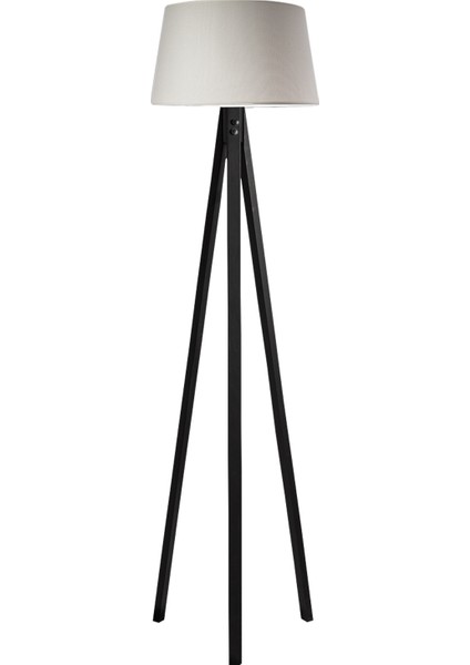 Düz 3 Ayak Tripod Lambader Abajur Avize Aydınlatma Ahşap Siyah Ağaç Country Dekor Lamba Aplik Masif Doğal