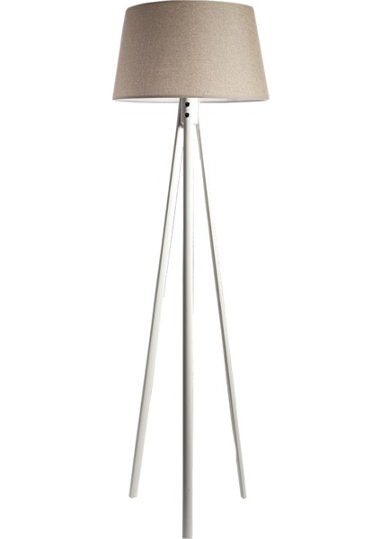 Oval 3 Ayak Tripod Lambader Abajur Avize Aydınlatma Ahşap Beyaz Ağaç Country Dekor Lamba Aplik Masif Doğal