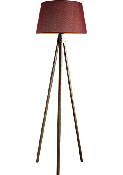 Oval 3 Ayak Tripod Lambader Abajur Avize Aydınlatma Ahşap Naturel Ağaç Country Dekor Lamba Aplik Masif Doğal