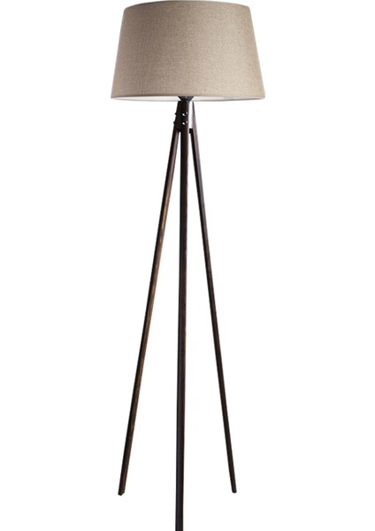 Oval 3 Ayak Tripod Lambader Abajur Avize Aydınlatma Ahşap Ceviz Ağaç Country Dekor Lamba Aplik Masif Doğal