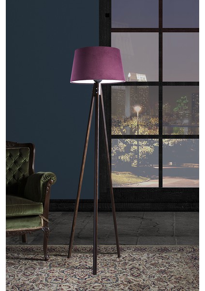 Oval 3 Ayak Tripod Lambader Abajur Avize Aydınlatma Ahşap Ceviz Ağaç Country Dekor Lamba Aplik Masif Doğal fiyatları