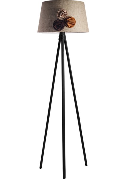 Oval 3 Ayak Tripod Lambader Abajur Avize Aydınlatma Ahşap Siyah Ağaç Country Dekor Lamba Aplik Masif Doğal