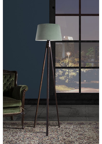 Oval 3 Ayak Tripod Lambader Abajur Avize Aydınlatma Ahşap Ceviz Ağaç Country Dekor Lamba Aplik Masif Doğal fiyatları