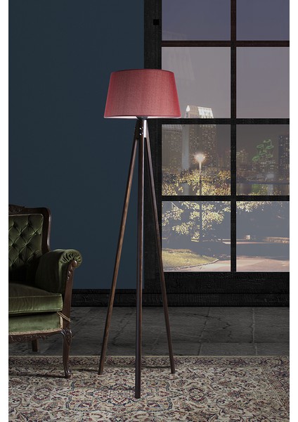 Oval 3 Ayak Tripod Lambader Abajur Avize Aydınlatma Ahşap Ceviz Ağaç Country Dekor Lamba Aplik Masif Doğal fiyatları