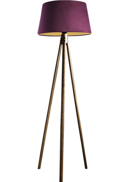 Oval 3 Ayak Tripod Lambader Abajur Avize Aydınlatma Ahşap Naturel Ağaç Country Dekor Lamba Aplik Masif Doğal