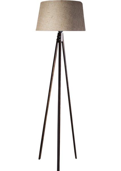 Oval 3 Ayak Tripod Lambader Abajur Avize Aydınlatma Ahşap Ceviz Ağaç Country Dekor Lamba Aplik Masif Doğal