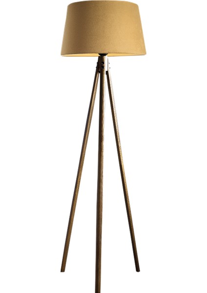 Oval 3 Ayak Tripod Lambader Abajur Avize Aydınlatma Ahşap Naturel Ağaç Country Dekor Lamba Aplik Masif Doğal