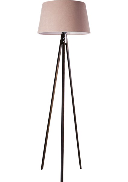 Oval 3 Ayak Tripod Lambader Abajur Avize Aydınlatma Ahşap Ceviz Ağaç Country Dekor Lamba Aplik Masif Doğal