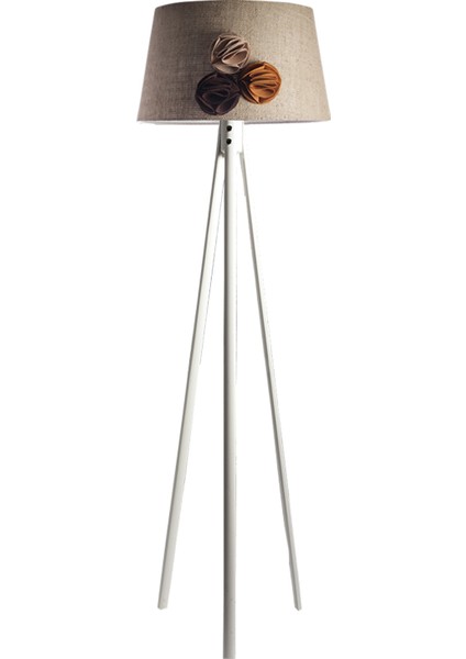 Oval 3 Ayak Tripod Lambader Abajur Avize Aydınlatma Ahşap Beyaz Ağaç Country Dekor Lamba Aplik Masif Doğal