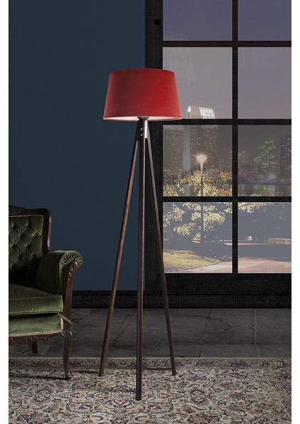 Oval 3 Ayak Tripod Lambader Abajur Avize Aydınlatma Ahşap Ceviz Ağaç Country Dekor Lamba Aplik Masif Doğal fiyatları