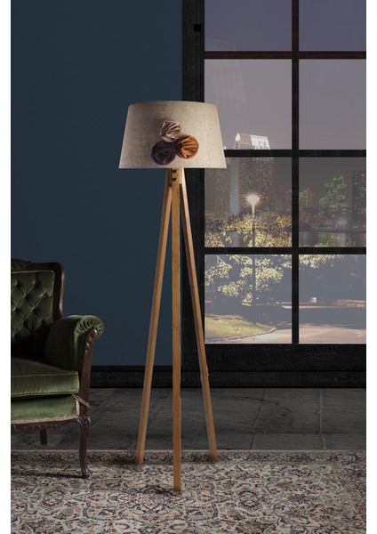 Düz 3 Ayak Tripod Lambader Abajur Avize Aydınlatma Ahşap Naturel Ağaç Country Dekor Lamba Aplik Masif Doğal fiyatları