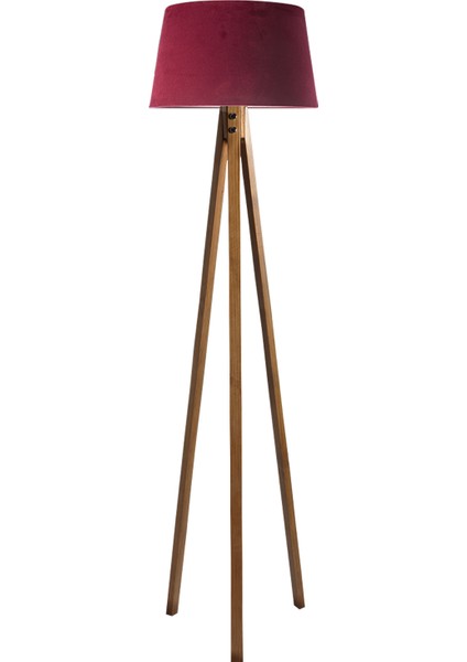 Düz 3 Ayak Tripod Lambader Abajur Avize Aydınlatma Ahşap Naturel Ağaç Country Dekor Lamba Aplik Masif Doğal