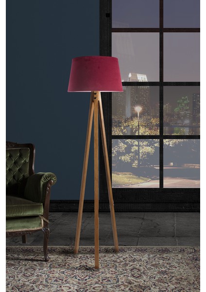 Düz 3 Ayak Tripod Lambader Abajur Avize Aydınlatma Ahşap Naturel Ağaç Country Dekor Lamba Aplik Masif Doğal fiyatları
