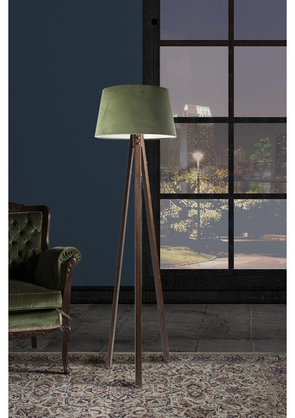 Düz 3 Ayak Tripod Lambader Abajur Avize Aydınlatma Ahşap Ceviz Ağaç Country Dekor Lamba Aplik Masif Doğal fiyatları