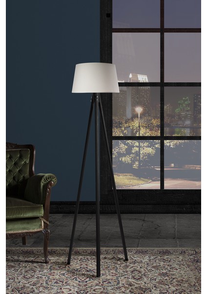 Oval 3 Ayak Tripod Lambader Abajur Avize Aydınlatma Ahşap Siyah Ağaç Country Dekor Lamba Aplik Masif Doğal fiyatları