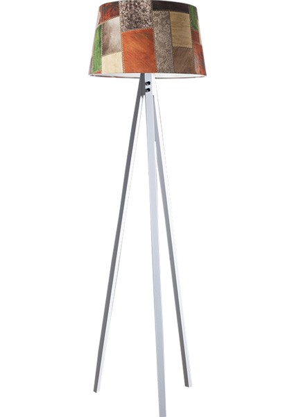 Düz 3 Ayak Tripod Lambader Abajur Avize Aydınlatma Ahşap Beyaz Ağaç Country Dekor Lamba Aplik Masif Doğal