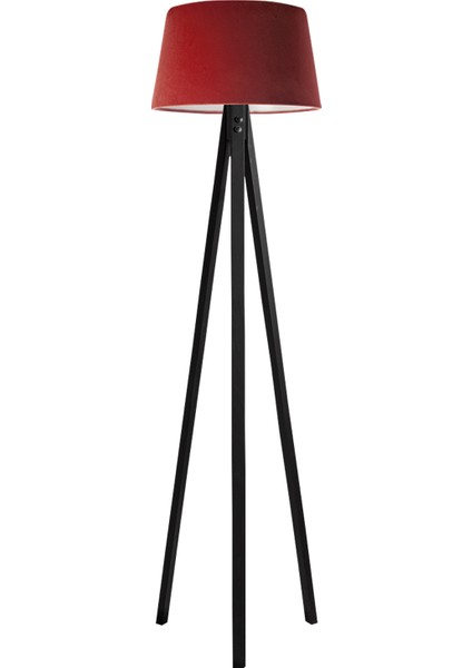 Düz 3 Ayak Tripod Lambader Abajur Avize Aydınlatma Ahşap Siyah Ağaç Country Dekor Lamba Aplik Masif Doğal