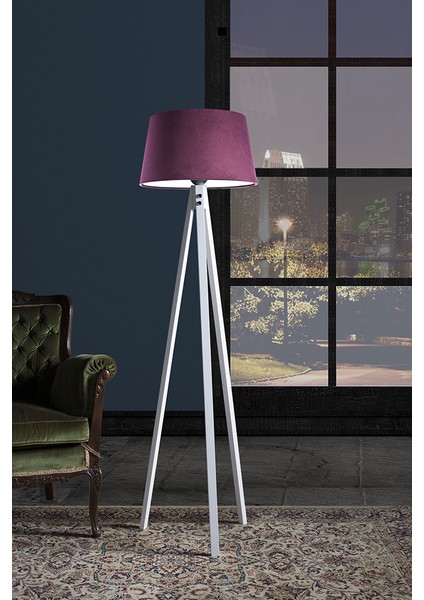 Düz 3 Ayak Tripod Lambader Abajur Avize Aydınlatma Ahşap Beyaz Ağaç Country Dekor Lamba Aplik Masif Doğal fiyatları