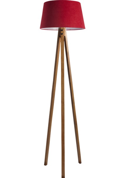 Düz 3 Ayak Tripod Lambader Abajur Avize Aydınlatma Ahşap Naturel Ağaç Country Dekor Lamba Aplik Masif Doğal