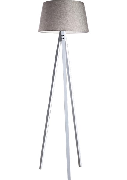 Düz 3 Ayak Tripod Lambader Abajur Avize Aydınlatma Ahşap Beyaz Ağaç Country Dekor Lamba Aplik Masif Doğal