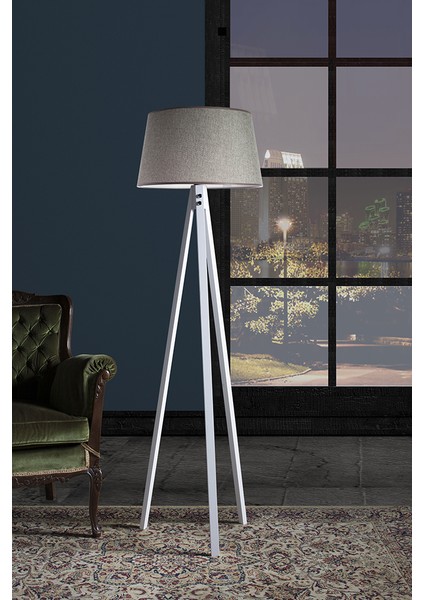 Düz 3 Ayak Tripod Lambader Abajur Avize Aydınlatma Ahşap Beyaz Ağaç Country Dekor Lamba Aplik Masif Doğal fiyatları