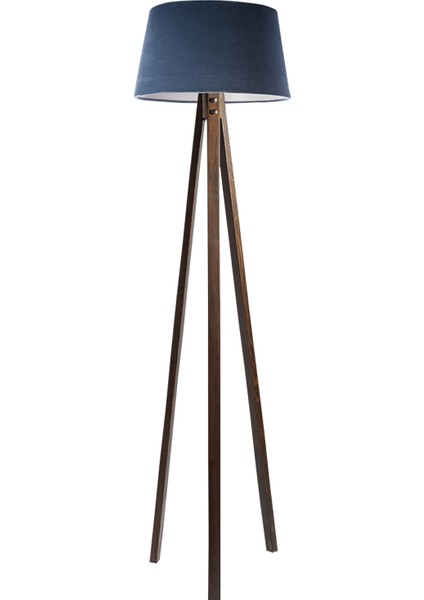 Düz 3 Ayak Tripod Lambader Abajur Avize Aydınlatma Ahşap Ceviz Ağaç Country Dekor Lamba Aplik Masif Doğal