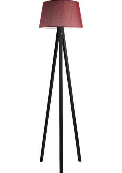 Düz 3 Ayak Tripod Lambader Abajur Avize Aydınlatma Ahşap Siyah Ağaç Country Dekor Lamba Aplik Masif Doğal