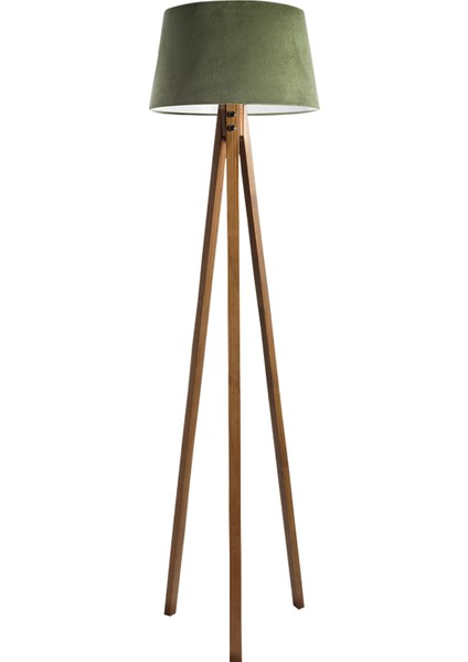 Düz 3 Ayak Tripod Lambader Abajur Avize Aydınlatma Ahşap Naturel Ağaç Country Dekor Lamba Aplik Masif Doğal