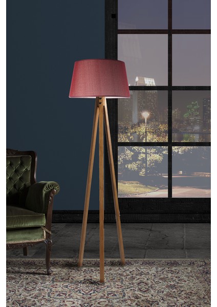 Düz 3 Ayak Tripod Lambader Abajur Avize Aydınlatma Ahşap Naturel Ağaç Country Dekor Lamba Aplik Masif Doğal fiyatları