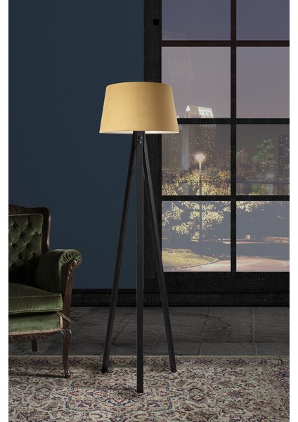 Düz 3 Ayak Tripod Lambader Abajur Avize Aydınlatma Ahşap Siyah Ağaç Country Dekor Lamba Aplik Masif Doğal fiyatları