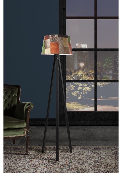 Düz 3 Ayak Tripod Lambader Abajur Avize Aydınlatma Ahşap Siyah Ağaç Country Dekor Lamba Aplik Masif Doğal fiyatları