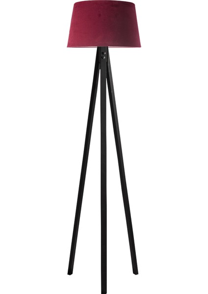 Düz 3 Ayak Tripod Lambader Abajur Avize Aydınlatma Ahşap Siyah Ağaç Country Dekor Lamba Aplik Masif Doğal