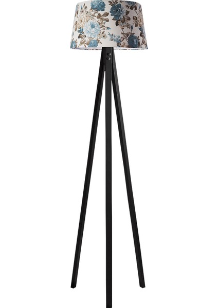 Düz 3 Ayak Tripod Lambader Abajur Avize Aydınlatma Ahşap Siyah Ağaç Country Dekor Lamba Aplik Masif Doğal