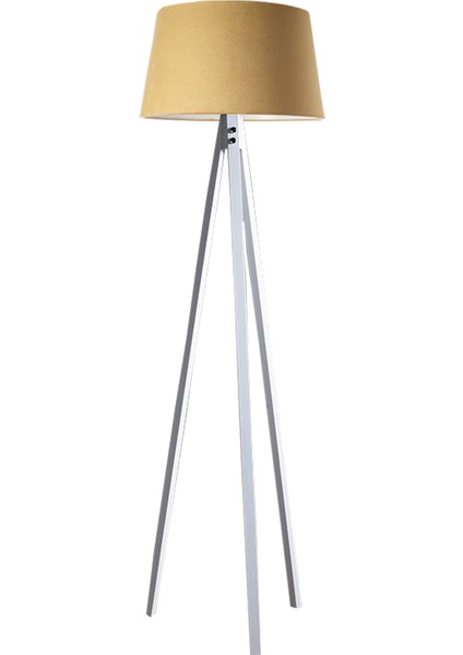 Düz 3 Ayak Tripod Lambader Abajur Avize Aydınlatma Ahşap Beyaz Ağaç Country Dekor Lamba Aplik Masif Doğal