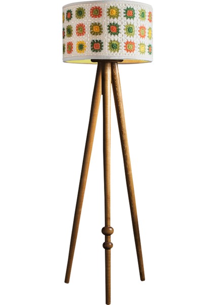 Round Leg Tripod Lambader Abajur Avize Aydınlatma Ahşap Naturel Ağaç Country Dekor Lamba Aplik Masif Doğal