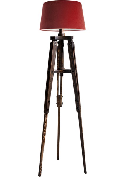 Piega Tripod Lambader Abajur Avize Aydınlatma Ahşap Ceviz Ağaç Country Dekor Lamba Aplik Masif Doğal