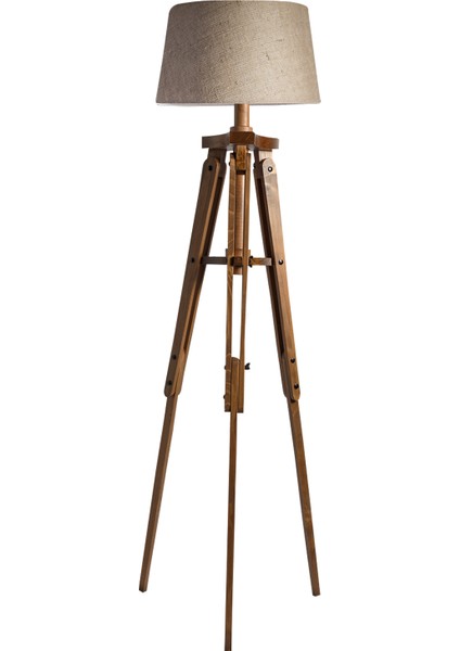 Piega Tripod Lambader Abajur Avize Aydınlatma Ahşap Naturel Ağaç Country Dekor Lamba Aplik Masif Doğal