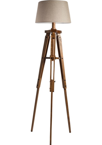 Piega Tripod Lambader Abajur Avize Aydınlatma Ahşap Naturel Ağaç Country Dekor Lamba Aplik Masif Doğal