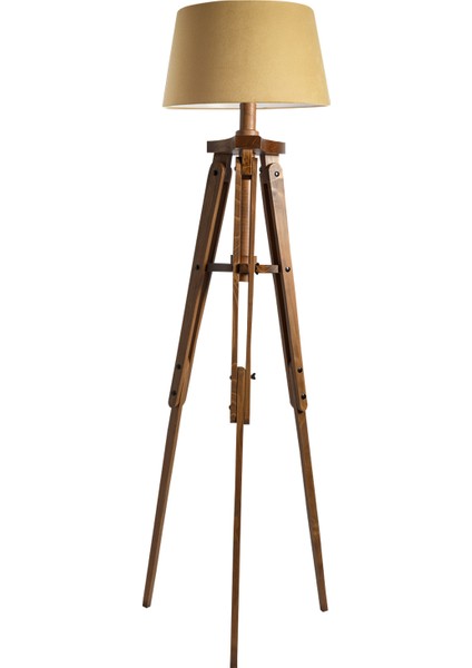 Piega Tripod Lambader Abajur Avize Aydınlatma Ahşap Naturel Ağaç Country Dekor Lamba Aplik Masif Doğal