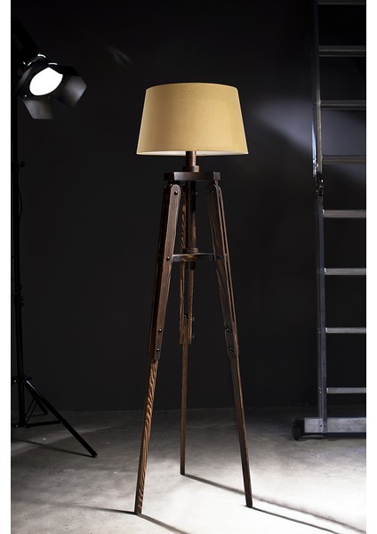 Piega Tripod Lambader Abajur Avize Aydınlatma Ahşap Ceviz Ağaç Country Dekor Lamba Aplik Masif Doğal fiyatları